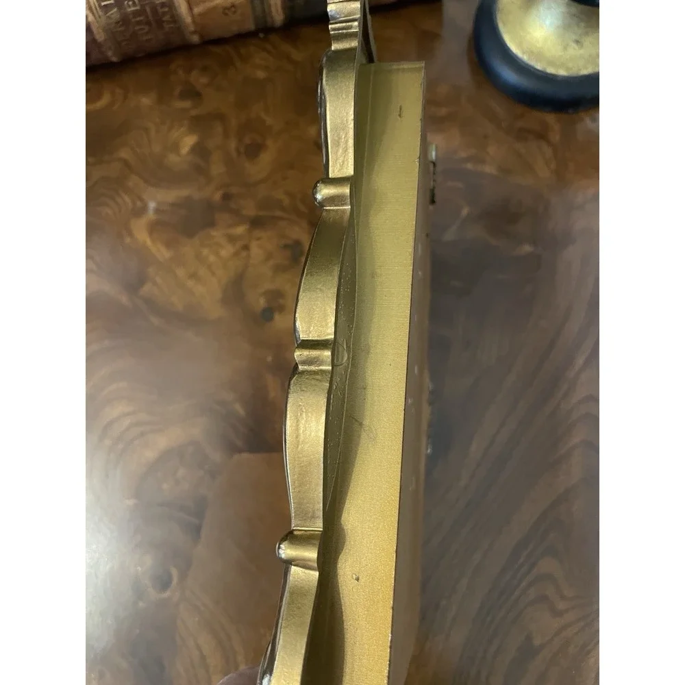Vtg Ornate Gold Gilt Hollywood Regency  Resin Wall Mirror 6.75x8.75